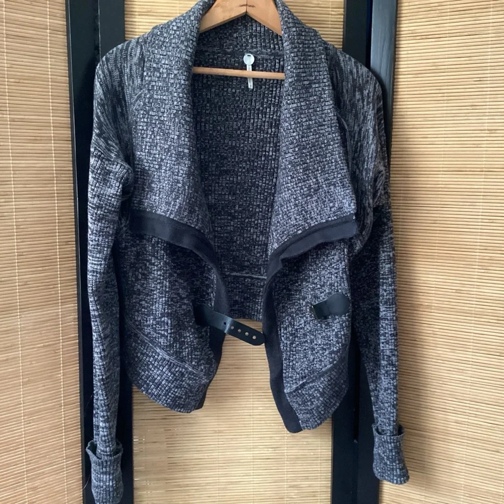 ♦️ Anthropologie Margaret O’Leary designer moto sweater jacket Sz S EUC